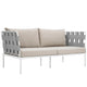 Harmony Outdoor Patio Aluminum Loveseat by Modway| White Beige