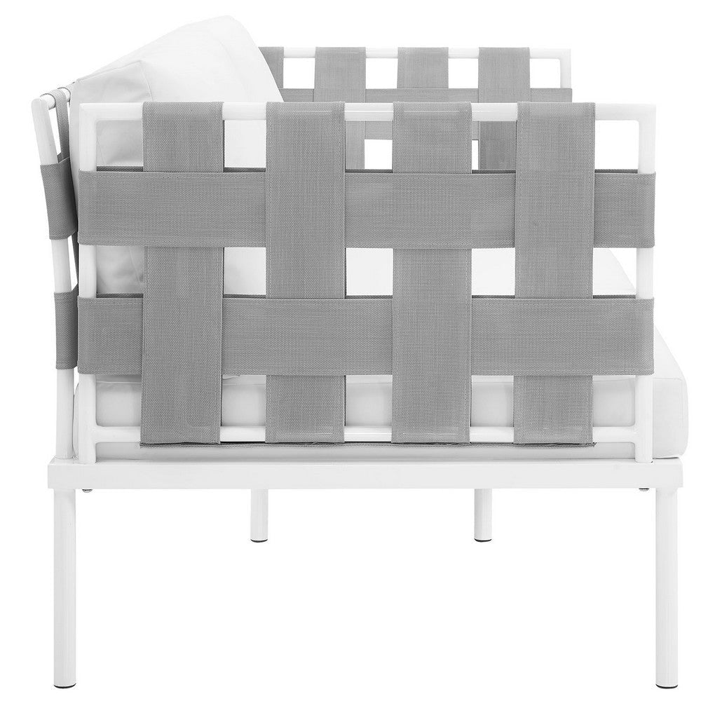 Harmony Outdoor Patio Aluminum Loveseat, White White - No Shipping Charges