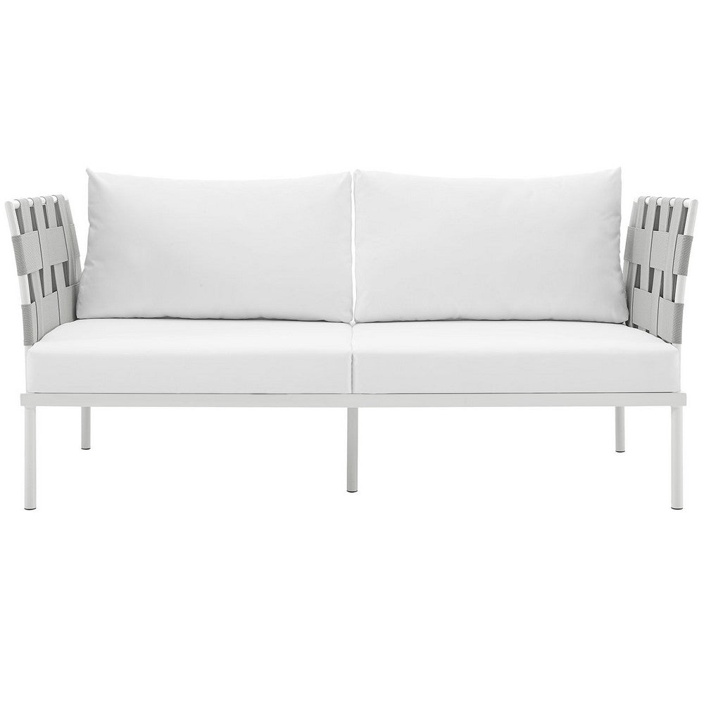 Harmony Outdoor Patio Aluminum Loveseat by Modway| White White