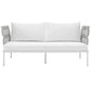 Harmony Outdoor Patio Aluminum Loveseat, White White - No Shipping Charges