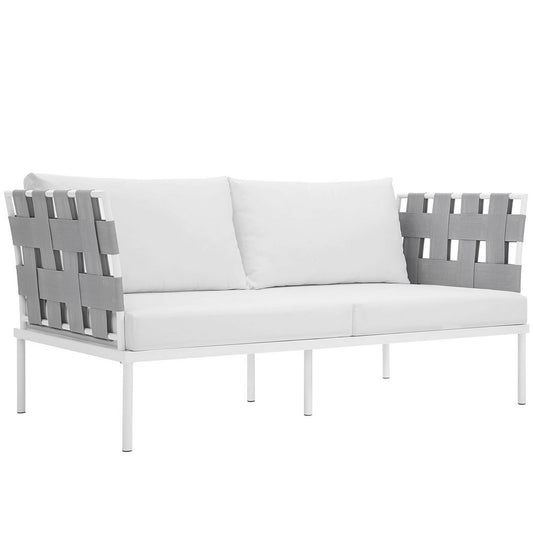 Harmony Outdoor Patio Aluminum Loveseat by Modway| White White