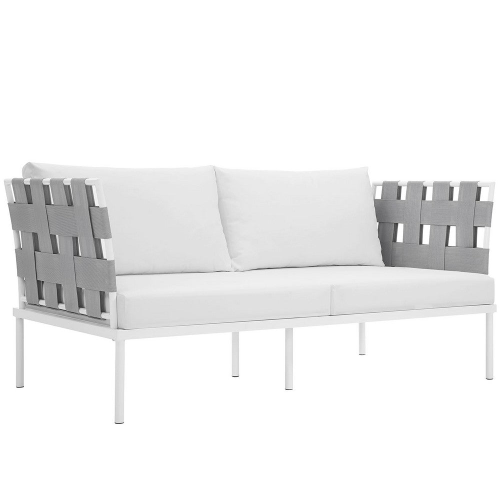 Harmony Outdoor Patio Aluminum Loveseat by Modway| White White