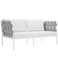 Harmony Outdoor Patio Aluminum Loveseat by Modway| White White