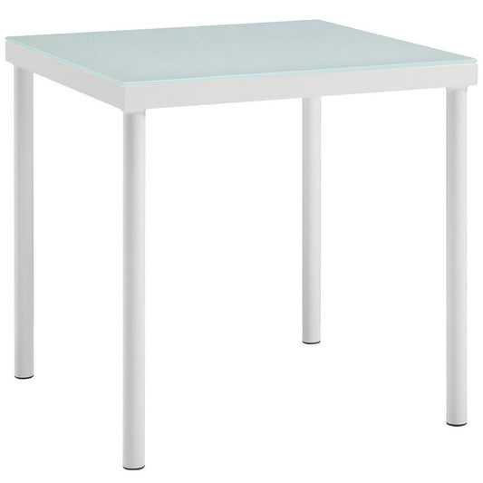 Harmony Outdoor Patio Aluminum Side Table, White By Casagear Home