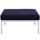 Harmony Outdoor Patio Aluminum Ottoman by Modway| White Navy