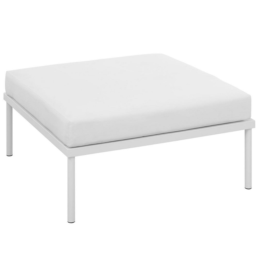 Harmony Outdoor Patio Aluminum Ottoman by Modway| White White