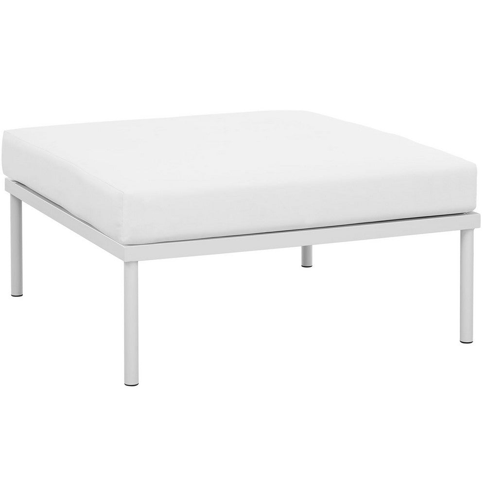 Harmony Outdoor Patio Aluminum Ottoman by Modway| White White