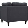 Modway Empress Mid-Century Modern Upholstered Fabric Corner Sofa In Gray MDY-EEI-2610-DOR