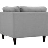 Modway Empress Mid-Century Modern Upholstered Fabric Corner Sofa In Light Gray MDY-EEI-2610-LGR