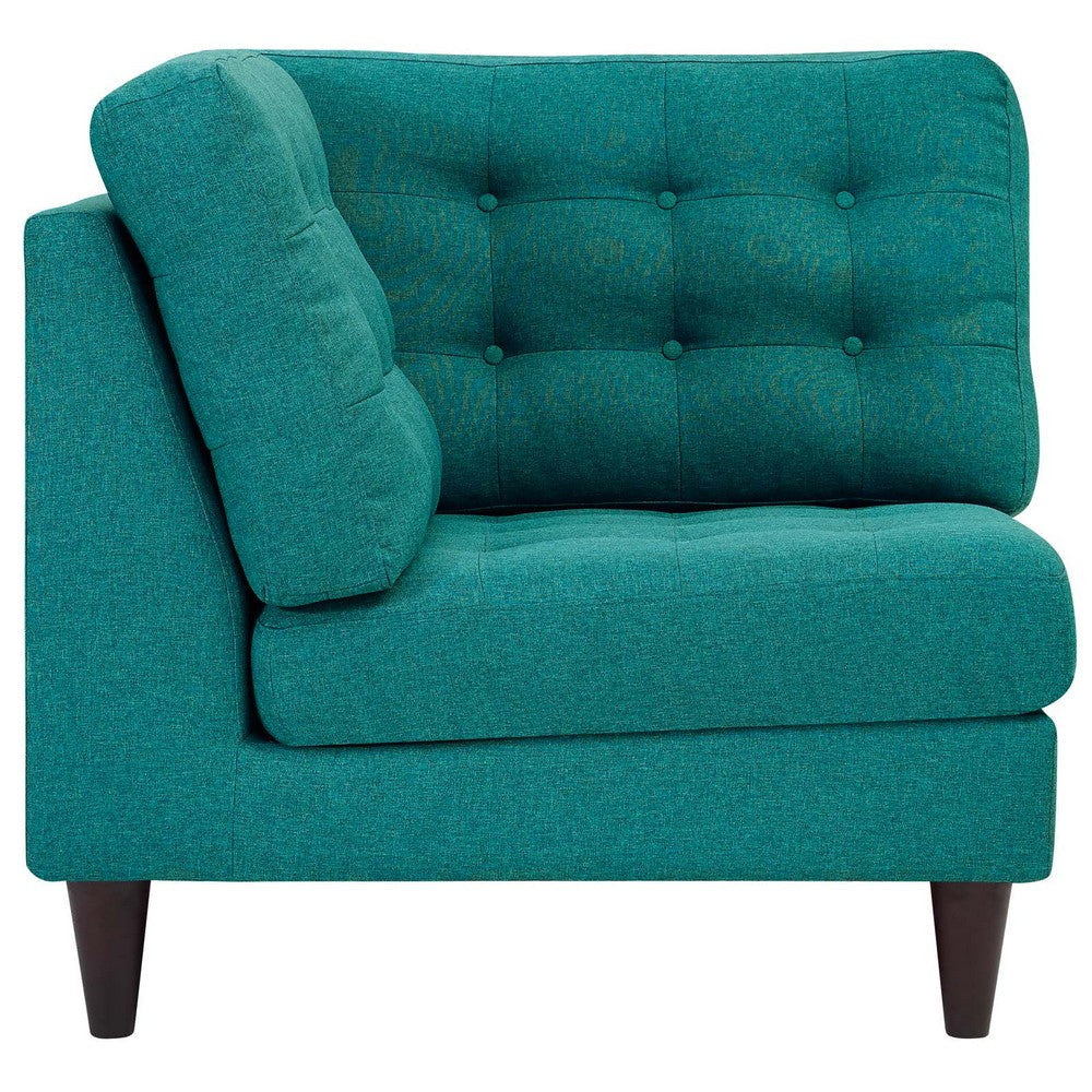 Modway EEI-2610-TEA Empress Upholstered Fabric Corner Sofa Teal MDY-EEI-2610-TEA