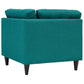 Modway EEI-2610-TEA Empress Upholstered Fabric Corner Sofa Teal MDY-EEI-2610-TEA