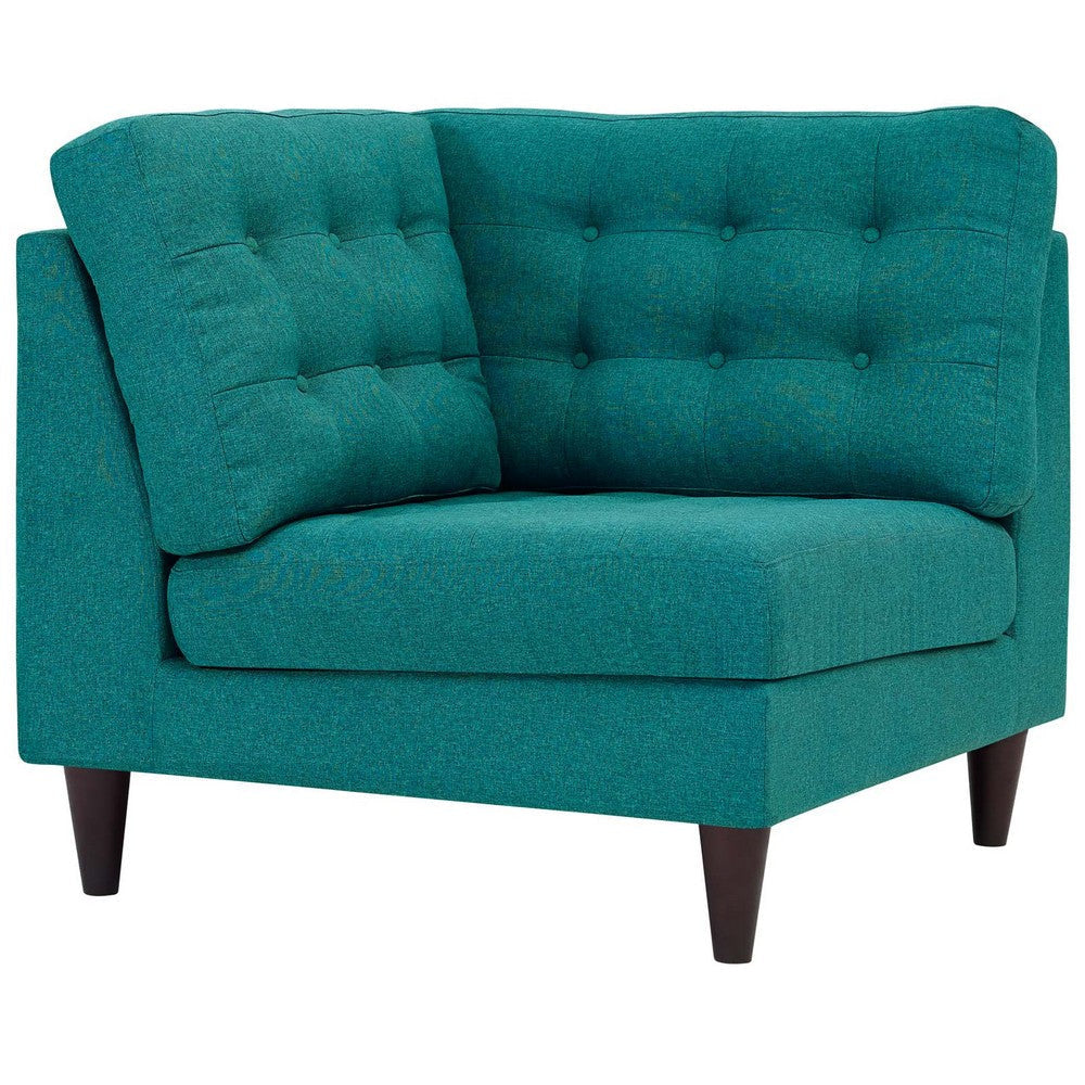 Modway EEI-2610-TEA Empress Upholstered Fabric Corner Sofa Teal