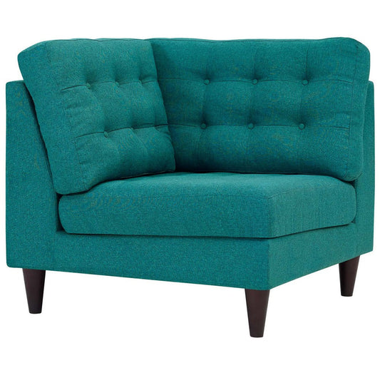 Modway EEI-2610-TEA Empress Upholstered Fabric Corner Sofa Teal