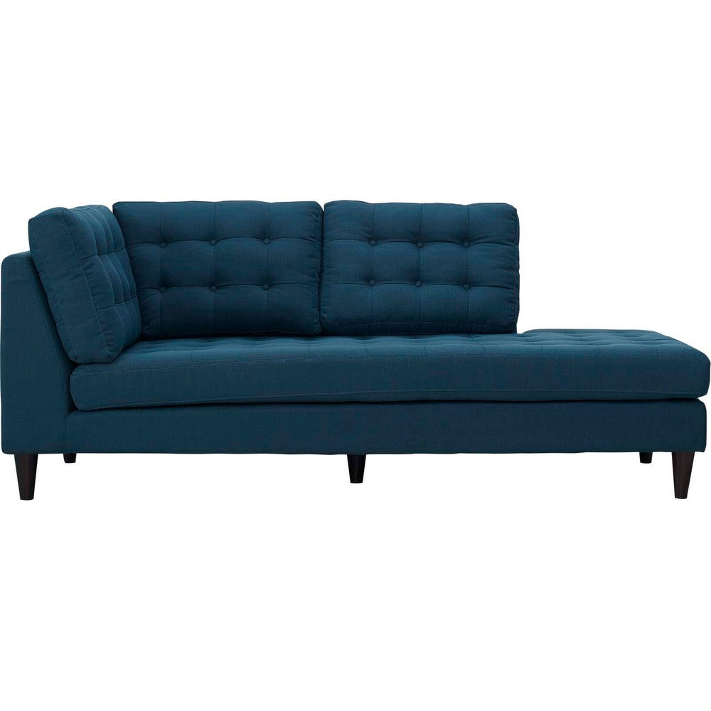 Empress Upholstered Fabric Right Facing Bumper by Modway| Azure