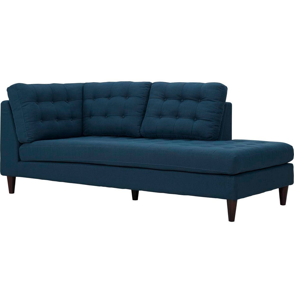 Empress Upholstered Fabric Right Facing Bumper by Modway| Azure