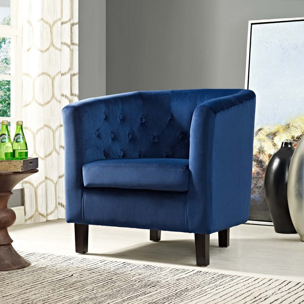 Prospect Velvet Armchair, Navy - No Shipping Charges