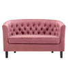 Modway Prospect Channel Tufted Performance Velvet Modern Loveseat Dusty Rose MDY-EEI-2615-DUS