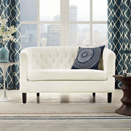 Prospect Velvet Loveseat, Ivory