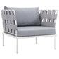 Modway Harmony 10 Piece Outdoor Patio Aluminum Sectional Sofa Set in White Gray MDY-EEI-2616-WHI-GRY-SET