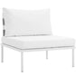 Modway Harmony 10 Piece Outdoor Patio Aluminum Sectional Sofa Set in White White MDY-EEI-2616-WHI-WHI-SET