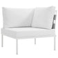 Modway Harmony 10 Piece Outdoor Patio Aluminum Sectional Sofa Set in White White MDY-EEI-2616-WHI-WHI-SET