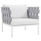 Modway Harmony 10 Piece Outdoor Patio Aluminum Sectional Sofa Set in White White MDY-EEI-2616-WHI-WHI-SET