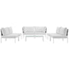 Harmony 7 Piece Outdoor Patio Aluminum Sectional Sofa Set by Modway| White White