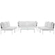 Harmony 7 Piece Outdoor Patio Aluminum Sectional Sofa Set by Modway| White White