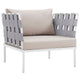 Harmony 3 Piece Outdoor Patio Aluminum Sectional Sofa Set by Modway| White Beige