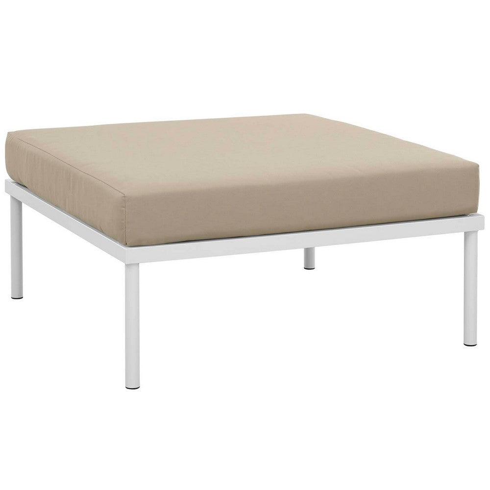 Harmony 3 Piece Outdoor Patio Aluminum Sectional Sofa Set by Modway| White Beige