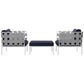 Modway Harmony 3 Piece Outdoor Patio Aluminum Sectional Sofa Set in White Navy MDY-EEI-2618-WHI-NAV-SET