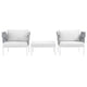 Harmony 3 Piece Outdoor Patio Aluminum Sectional Sofa Set by Modway| White White