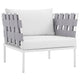 Harmony 3 Piece Outdoor Patio Aluminum Sectional Sofa Set by Modway| White White