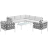 Harmony 8 Piece Outdoor Patio Aluminum Sectional Sofa Set by Modway| White White