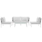 Modway Harmony 5-Piece Aluminum Outdoor Patio Furniture Sectional Sofa Set with Cushions in White White MDY-EEI-2622-WHI-WHI-SET