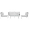 Modway Harmony 5-Piece Aluminum Outdoor Patio Furniture Sectional Sofa Set with Cushions in White White MDY-EEI-2622-WHI-WHI-SET