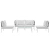 Harmony 5 Piece Outdoor Patio Aluminum Sectional Sofa Set by Modway| White White