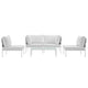 Harmony 5 Piece Outdoor Patio Aluminum Sectional Sofa Set by Modway| White White