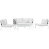 Harmony 5 Piece Outdoor Patio Aluminum Sectional Sofa Set by Modway| White White
