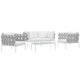 Harmony 5Piece Outdoor Patio Aluminum Sectional Sofa Set by Modway| White White