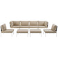 Modway Harmony Aluminum Outdoor Patio Furniture 8-Piece Sectional Sofa Set in White Beige MDY-EEI-2624-WHI-BEI-SET