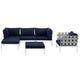 Harmony 6 Piece Outdoor Patio Aluminum Sectional Sofa Set by Modway| White Navy