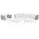 Harmony 6 Piece Outdoor Patio Aluminum Sectional Sofa Set by Modway| White White
