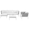 Harmony 6 Piece Outdoor Patio Aluminum Sectional Sofa Set by Modway| White White