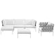 Harmony 6 Piece Outdoor Patio Aluminum Sectional Sofa Set by Modway| White White