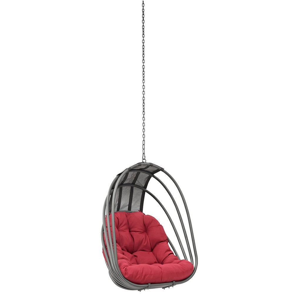 Whisk Outdoor Patio Swing Chair Without Stand, Red - No Shipping Charges