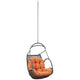 Modway EEI-2659-ORA-SET Arbor Wicker Outdoor Patio Set with Hanging Steel Chain, Swing Chair Without Stand, Orange