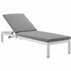 Shore Outdoor Patio Aluminum Chaise with Cushions, Silver gray - No Shipping Charges