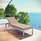 Shore Outdoor Patio Aluminum Chaise with Cushions, Silver Mocha - No Shipping Charges