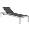 Shore Outdoor Patio Aluminum Chaise with Cushions, Silver Peridot - No Shipping Charges